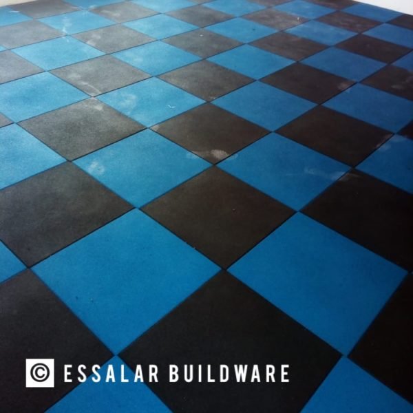 blue and black flooring