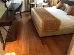 wooden flooring on hotel bedroom